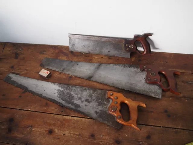 Vintage Antique Hand Saw J Tyzack & Sons Disston Canada Tenon Tools Brass