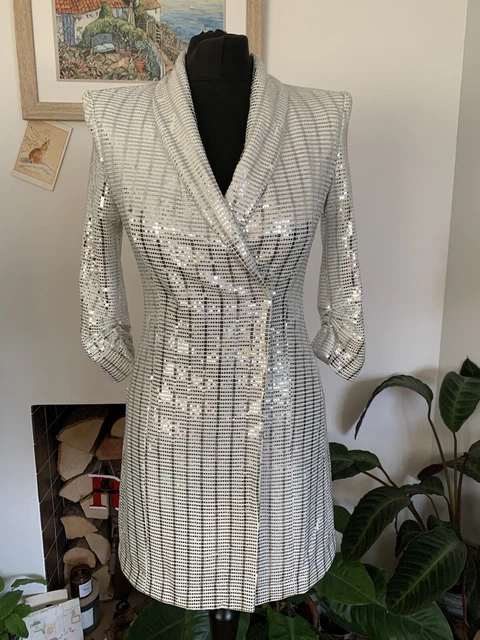 Zara blazer dress metallic cheap