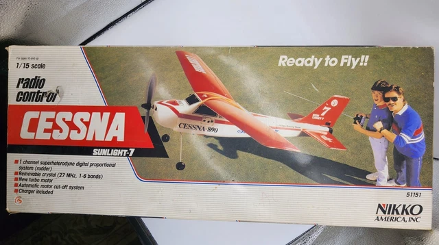 Vintage Nikko America, Radio control 1/15 Cessna Sunlight-7, 51151 RC Airplane