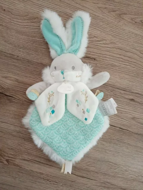 Peluche lapin de sucre amande plat DOUDOU ET COMPAGNIE blanc ETAT NEUF 2 dispo