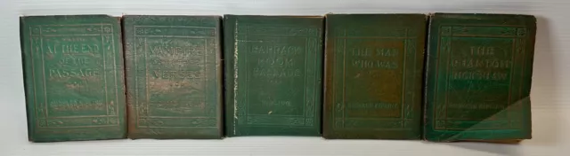 Lot 5 Antique Little Leather Library Books c1920~Rudyard Kipling~Ballads Stories