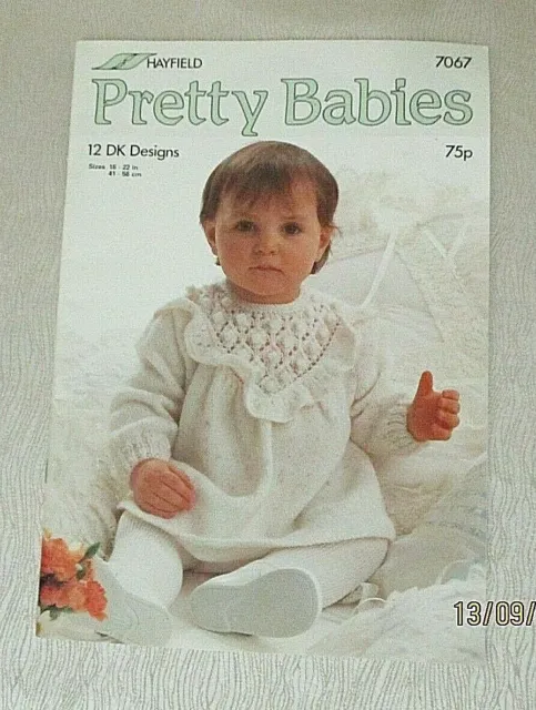 Vintage Hayfield Baby Knitting Pattern 7067 Pretty Babies 12 Designs in DK