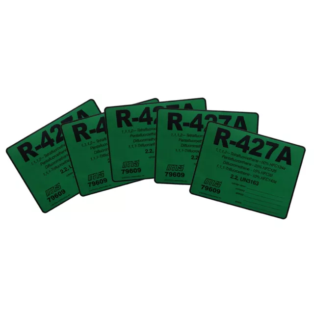 Pack of (5) - R-427A R427A HFC134a HFC125 HFC32 HFC143a Refrigerant Label 79609