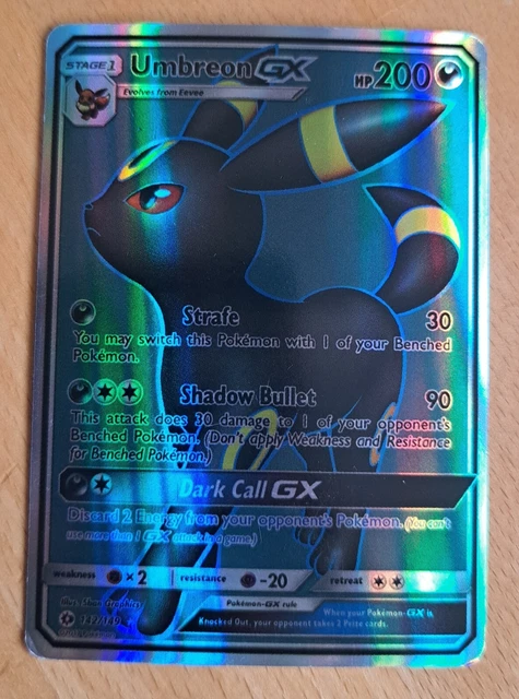 Pokemon Card Umbreon GX 142/149 Sun & Moon Full Art Ultra Rare Played