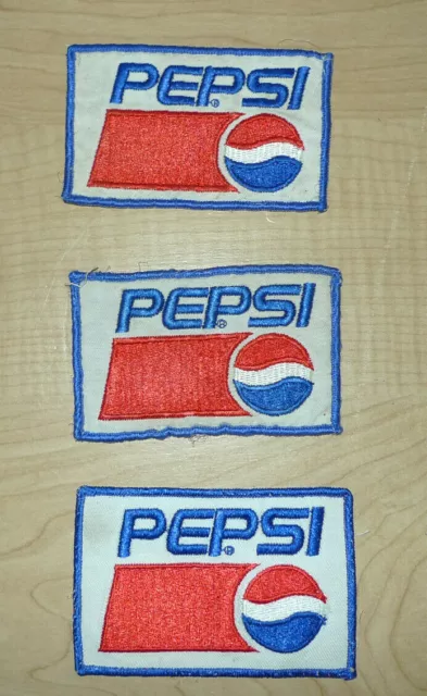 (3) Vintage PEPSI Patches Approx. 4" X 2-3/4" Pepsi Cola