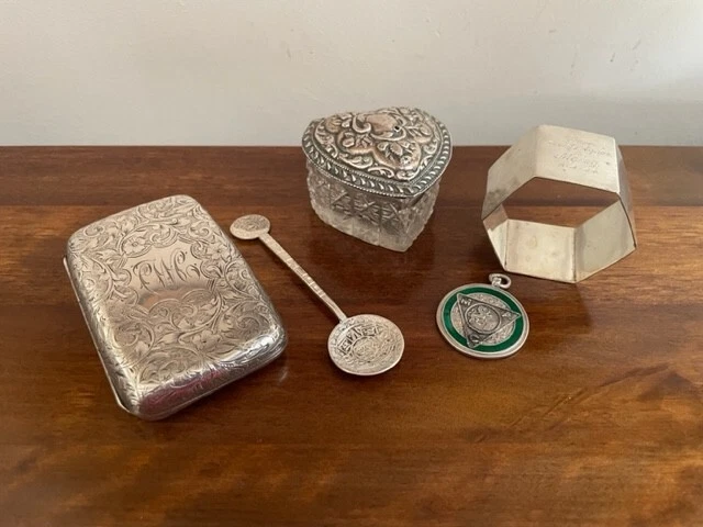Gruppo di Oggetti Argento Antichi - 105 g