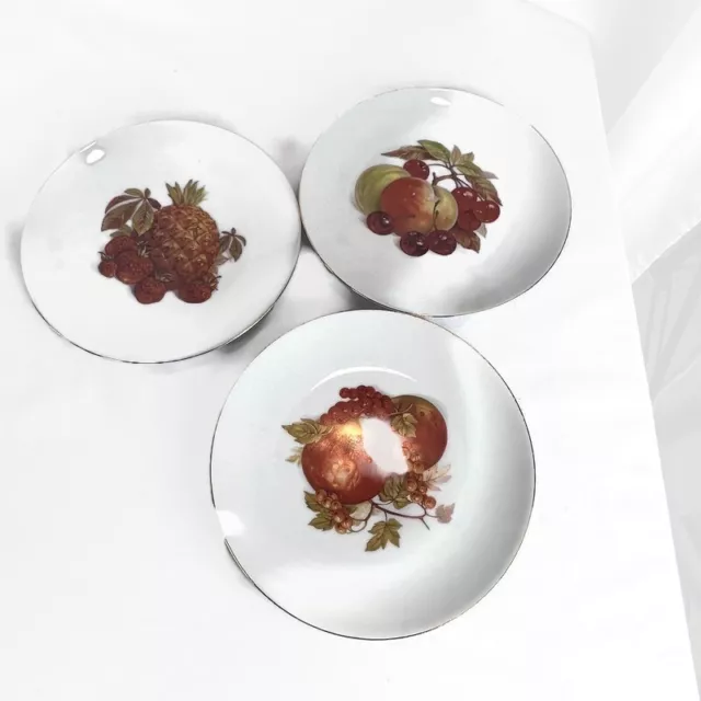 3 Bareuther Waldsassen  Plate Set Bavaria Germany Fruit And Nut Salad Plates