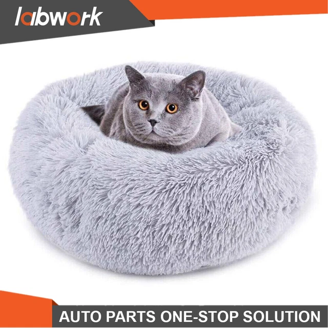 Labwork Donut Plush Pet Dog Cat Bed Fluffy Soft Warm Calming Bed Kennel Nest 3