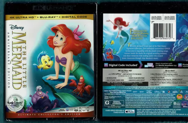 The Little Mermaid 4K blu ray digital NEW Disney