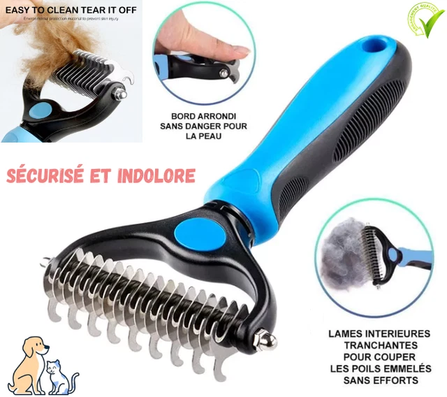 Brosse pour Chiens et Chats Poils Longs Peigne de Toilettage Professionnel Doux