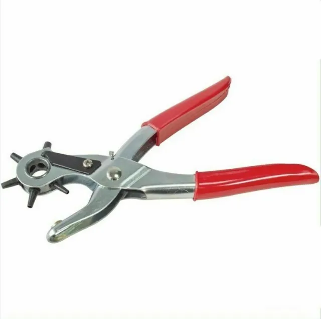 Revolving Leather Punch Rivet Plier 6 Sizes Diy Belt Eyelet Puncher 6 Hole Cut