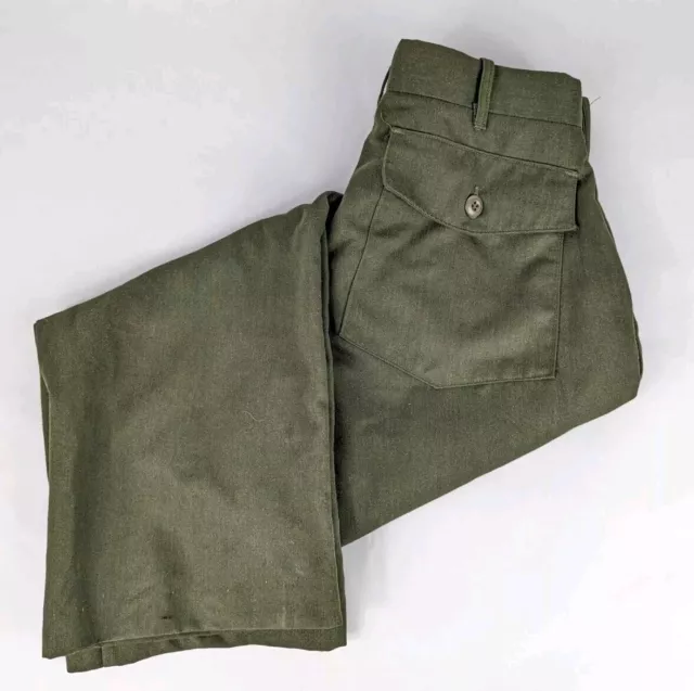 FSS Wildland Fire Fighting Pants Mens 33x28 Green Flame Resistant Aramid Vtg 70s