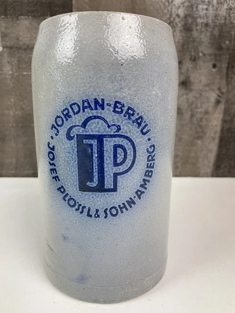 Vintage Stoneware - Josef Flossl Sohn Jordan Brau Beer Stein -1.0 L -Germany Vintage Stoneware - Josef Flossl Sohn Jordan Brau Beer Stein -1.0 L -Germany