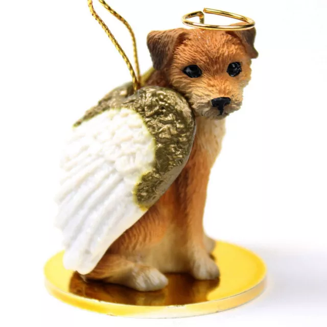 Border Terrier Ornament Angel Figurine Hand Painted