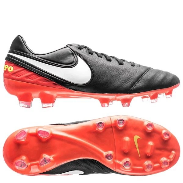 Nike Tiempo Legacy II FG Dark Lightning -Schwarz/Weiß/Orange [819218-018] Gr. 41