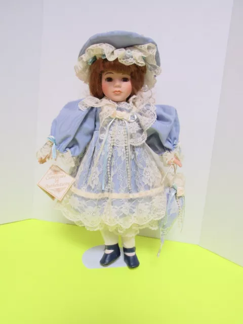 Victorian Treasures Bisque Porcelain Doll with Blue Dress Limited Edition EC