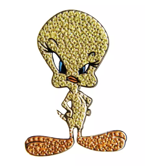 Swarovski Looney Tunes Pave Tweety Pin Tie Tack Gold Tone Plated w Box