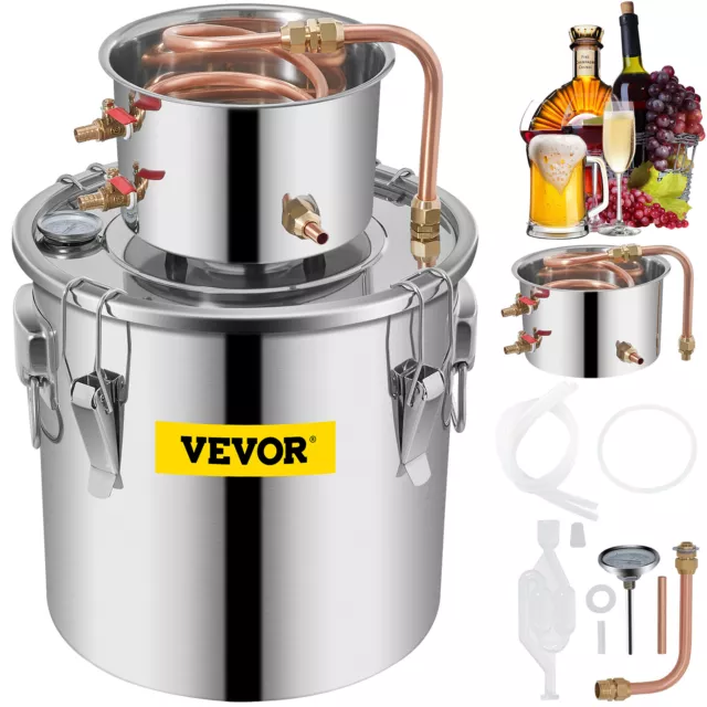 VEVOR 2 Pot 3 Gal 12L Moonshine Still Distillery Kit Water Alcohol Distiller