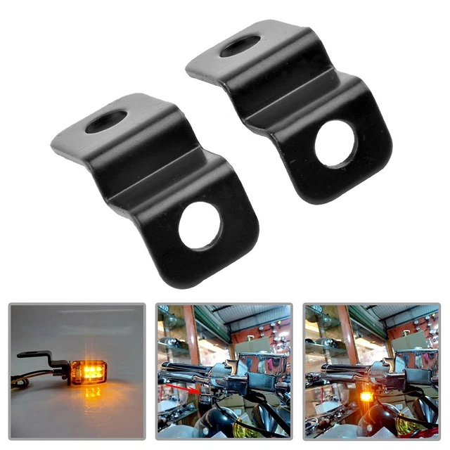 2 Pièce Moto LED Mini Clignotant Feux Aluminum Alliage Support Accessoires