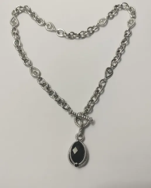 Atelier Anthony Nak Sterling Silver Pear Cable Link Toggle Necklace 18"