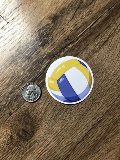 Linda calcomanía de vinilo azul voleibol deportivo botella de agua portátil impermeable