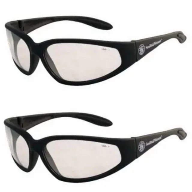 2 Pack Smith & Wesson 38 Special Safety Glasses  Clear Lens & Black Frame 19856