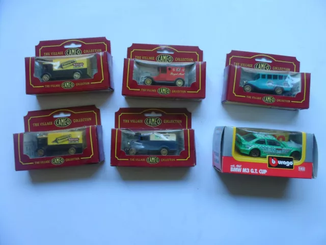 5 x Corgi Village Cameo Collection + 1 x Burago BMW M3