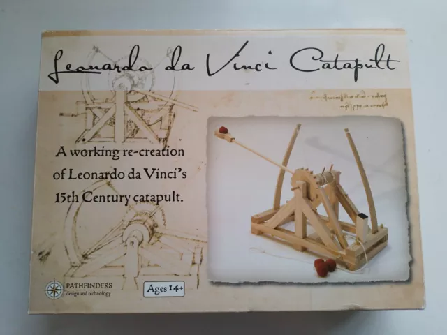 Catapult Leonardo Da Vinci Working Wood Model Kit by Pathfinders New Opened Box