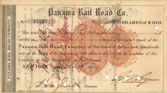 Panama Rail Road Co. - Stock Certificate - Foreign Stocks