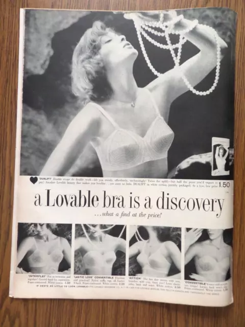 Vintage 1962 Lovable Sudden Comfort Strapless Bra Print Advertisement