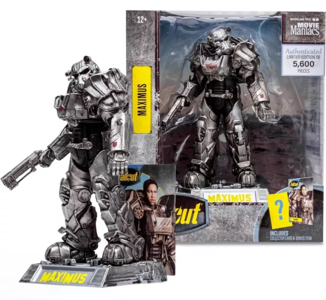 McFarlane Toys Fallout Maximus Power Armor Posed Figure Movie Maniacs CONFIRMED