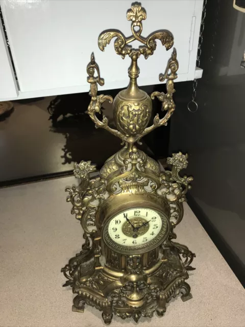 J.Lehman’s Brass Mantle Clock C1900 Horlogerie De La Poste