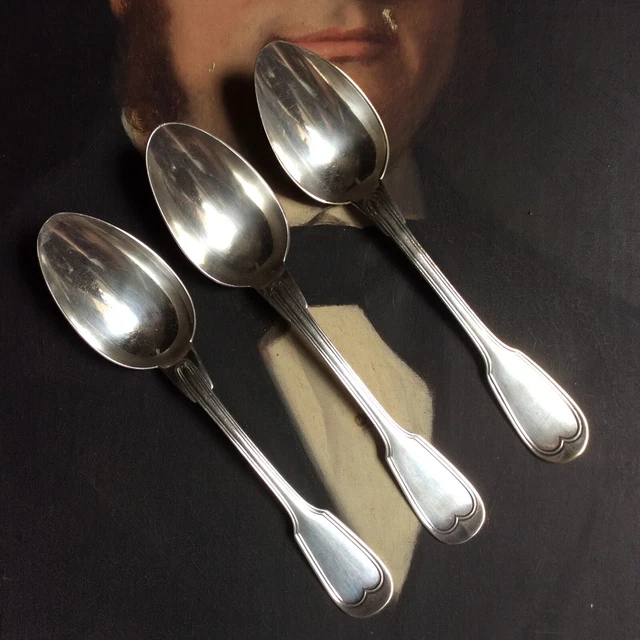 12 Cuillères à Soupe Métal Argenté Style Art Deco Orfèvre Christofle Modèle Boreal L Lanel French Silver-plated Soup Spoons - Canada