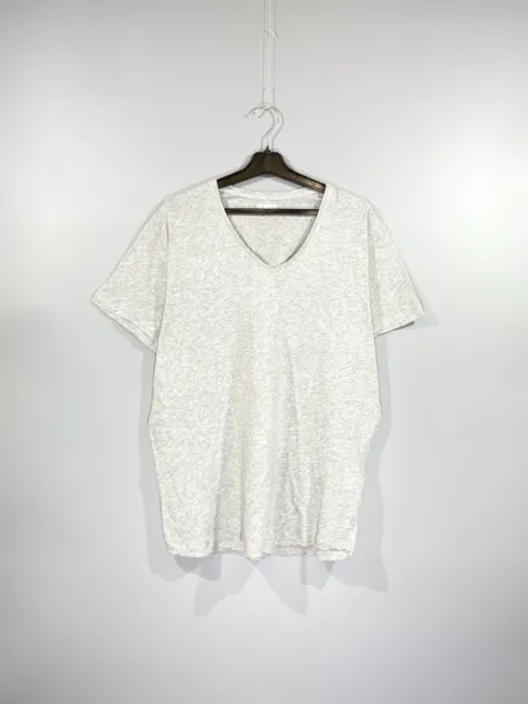 Orlebar Brown Mens Basic V Neck Cotton Grey T Shirt Size XL