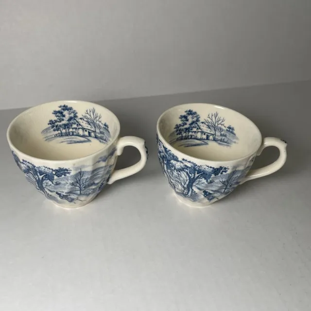 Two NASCO Vintage "BLUE RIVER" Fine Porcelain Teacups Made in JAPAN