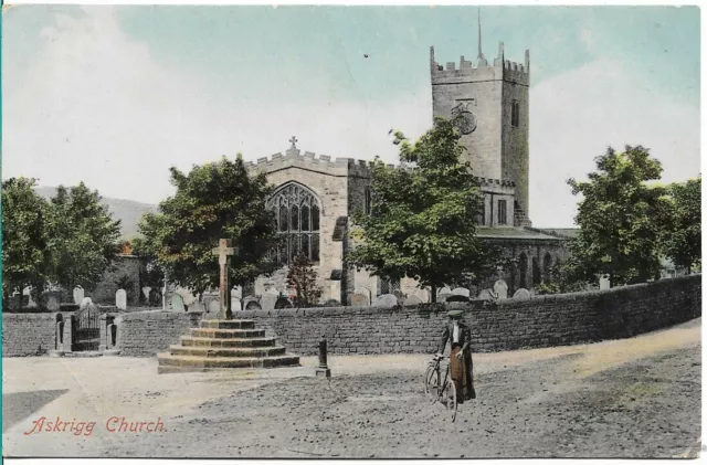 Very Nice Old Postcard - Askrigg Church - Wensleydale - Yorkshire C.1912