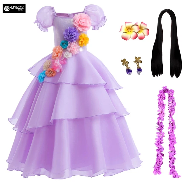 Simil Isabela Costume Carnevale Bambina Vestito Encanto Cosplay Dress ENCANTO21