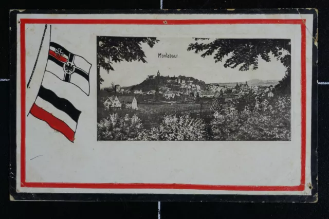 AK Montabaur 1916 gelaufen Westerwald Kaiser Fahne Patriotik Flagge