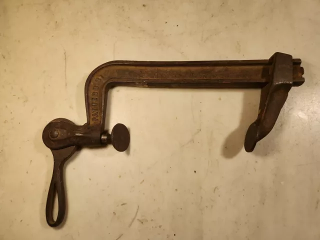 Antique Patent 1881 Bar Clamp #No 2 Cam Lever Adjustable-Good Old Time Cast Iron