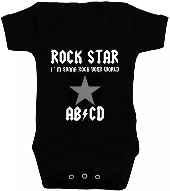 Rock Star Baby Bodysuit/Romper/T-Shirt/Vest Newborn-24 Months Acce Gift Boy Girl