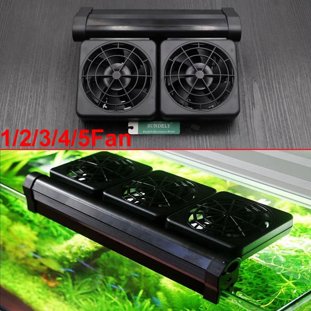 Aquarium Chillers Cooling Fan (1/2/5 fans) Clip on Fish Tank+Adapter 12V UK Plug