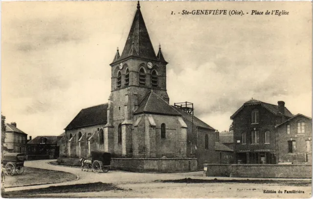 CPA Ste-Genevieve Place de l'Eglise (1186254)