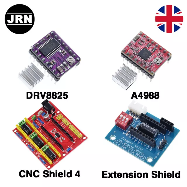 A4988 / DRV8825 / CNC Shield V4 Stepper Motor Driver Control Extension Shield UK