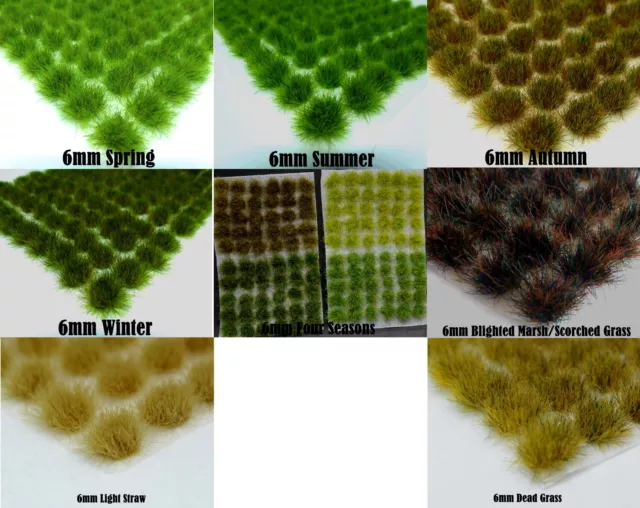 120 X 6mm Static Grass Tufts Self Adhesive - Fantasy Figure Basing Bases Terrain