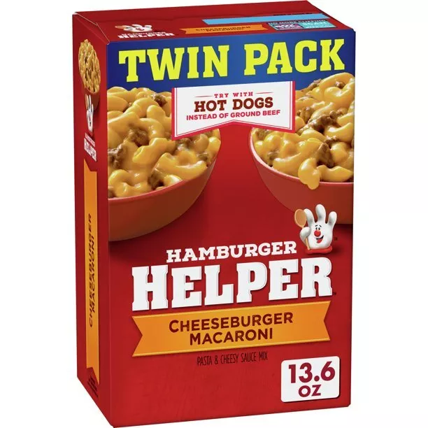 Hamburger Helper Cheeseburger Makkaroni 402ml X2 Boxen Welt Schiff Mhd 12/2023