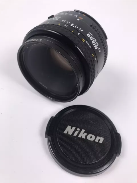 Nikon AF Nikkor 50mm 1:1.8 Camera Lens With L1bc 52mm Filter