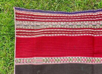 Antique Bolivian Aymara Weaving Hand Made Camelid wool 35" x 48" Textile 3