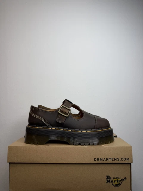 DR MARTENS BETHAN Arc Crazy Horse Leather Platform Mary Jane Shoes