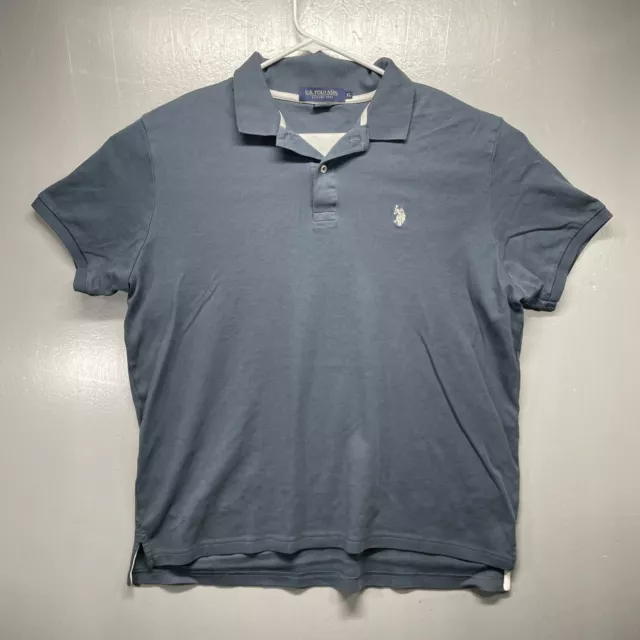 U.S. Polo Assn Mens Short Sleeve Luxury Feel Blue Polo Shirt Size XL Adult