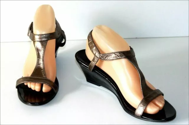 SAN MARINA SANDALES Tout Cuir Bronze Talons Compenses T 40 TBE EUR 34 50 PicClick FR